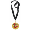 Rødstrupe medalje med tekst på bånd 50 mm.