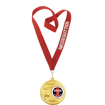 Diego gull medalje 50 mm  med tekst på bånd