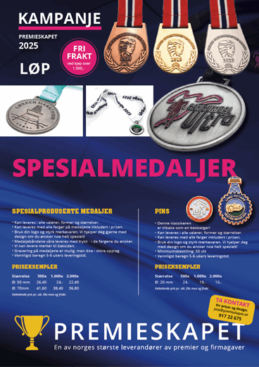 Premier og merch til friidrett og løp 2025