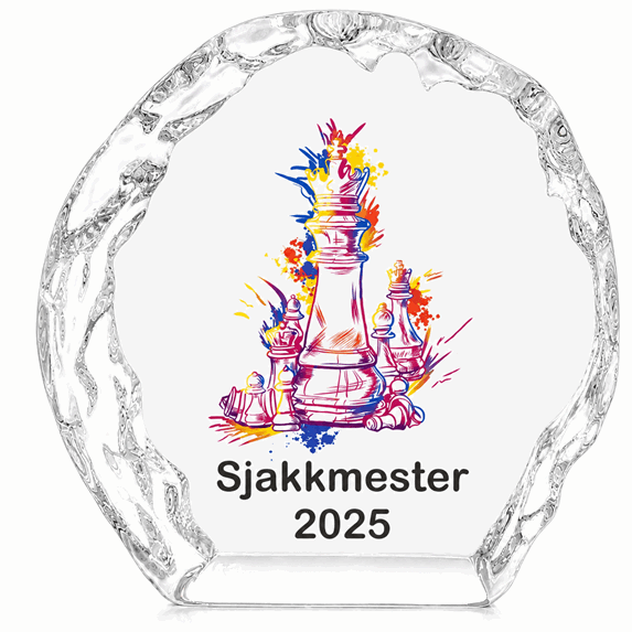 SOl sjakk glassblokk i 4 størrelser