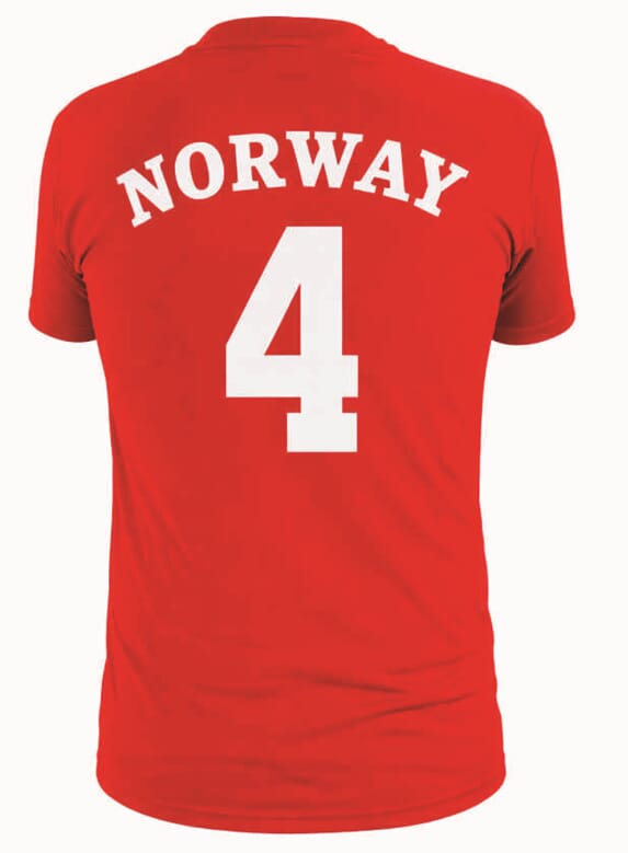 Supporter T-skjorte Norge med tall på ryggen