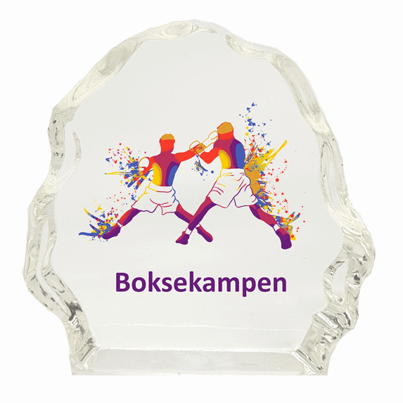 Glassblokk med SOL boksemotiv i 4 størrelser