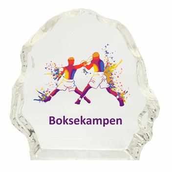 Glassblokk med SOL boksemotiv i 4 størrelser