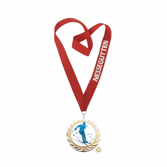 Dua medalje med tekst på bånd