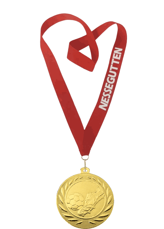 Kniksen medalje med tekst på bånd