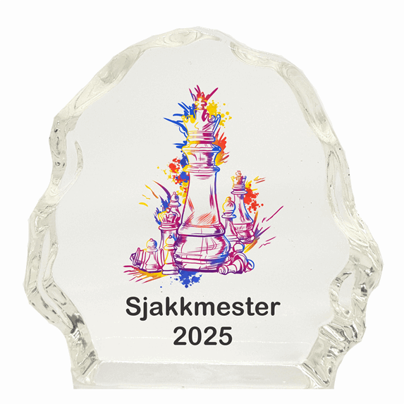 SOl sjakk glassblokk i 4 størrelser