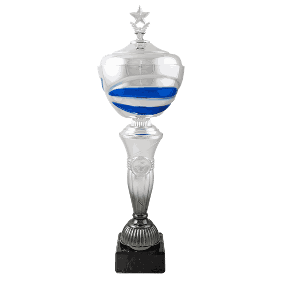 Blåtann pokal med lokk 7 størrelser