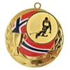 Rødstrupen medalje med alpinmotiv