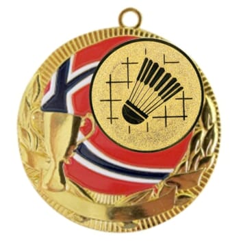 Rødstrupen medalje med badmintonmotiv