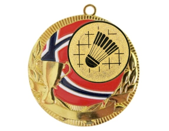 Rødstrupen medalje med badmintonmotiv