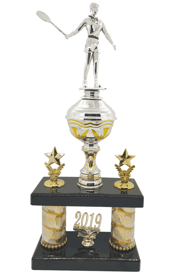 Gullstrupen etasjepokal i 5 størrelser for badminton, dame
