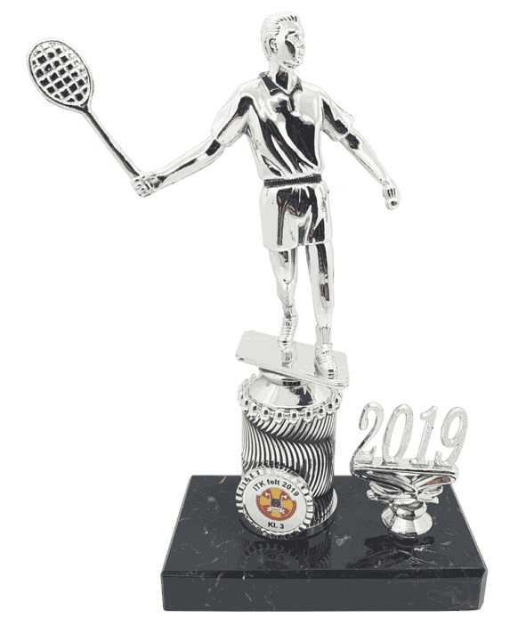 Badmintonstatuetter i 4 størrelser med årstall, herre