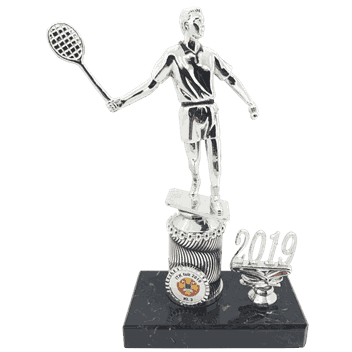 Badmintonstatuetter i 4 størrelser med årstall, herre
