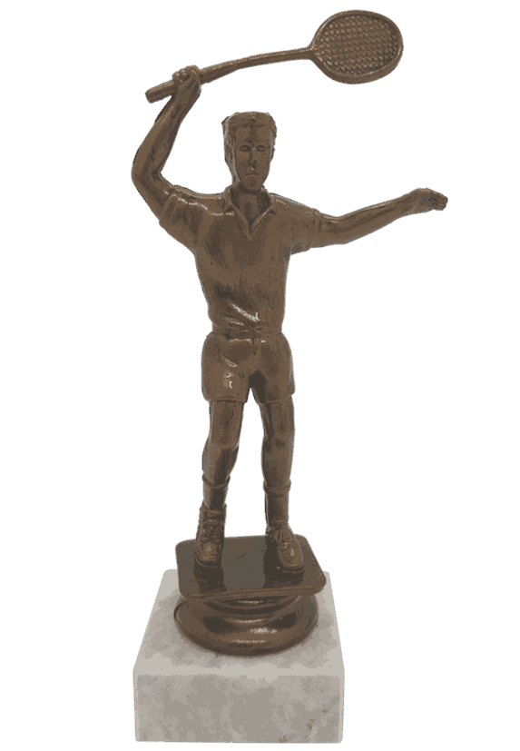 Badmintonstatuett i bronsefarge