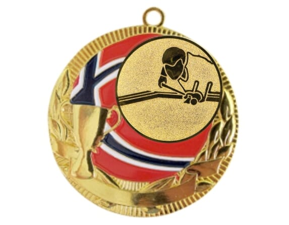 Rødstrupen medalje med biljardmotiv