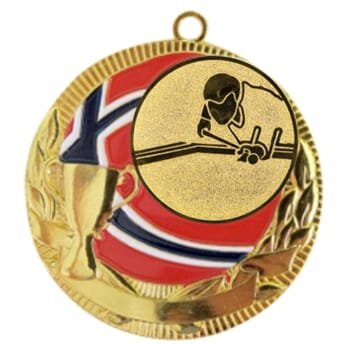 Rødstrupen medalje med biljardmotiv