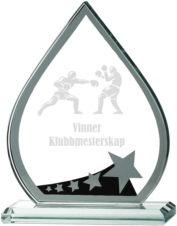 Sting boksing glasstatuett i 3 størrelser
