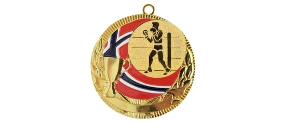 Rødstrupen medalje med boksemotiv