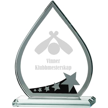 Sting bowling glasstatuett i 3 størrelser