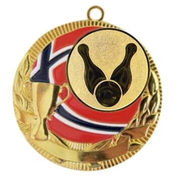 Rødstrupen medalje med bowlingmotiv