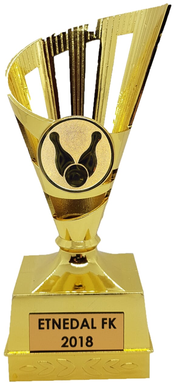 Gullkorn bowling statuett 14 cm