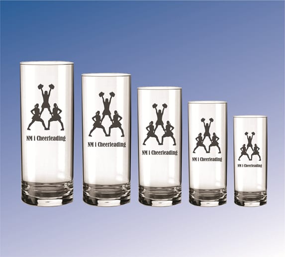 Trine glass i 5 størrelser med cheerleadermotiv