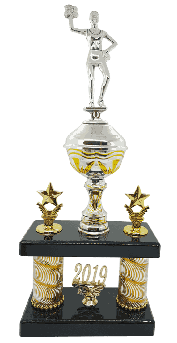Gullstrupen etasjepokal i 5 størrelser for cheerleading