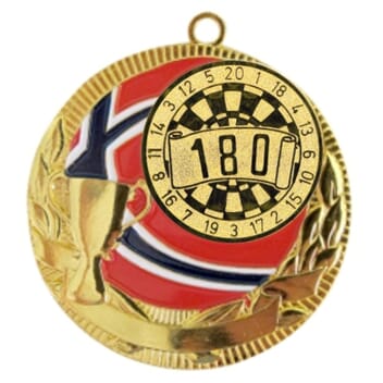 Rødstrupen medalje med dartmotiv