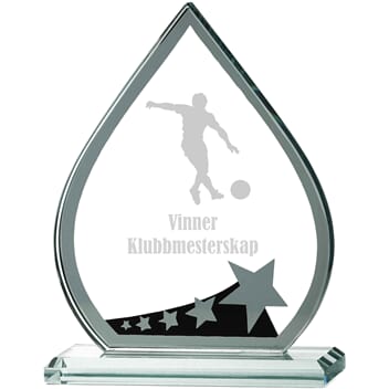 Sting fotball glasstatuett i 3 størrelser