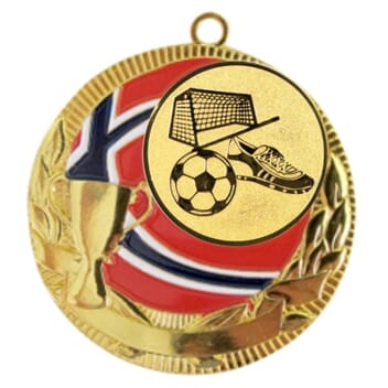 Rødstrupen medalje med fotballmotiv