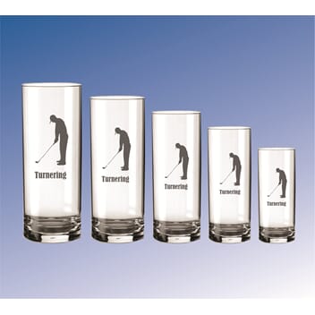 Trine glass i 5 størrelser med golfmotiv