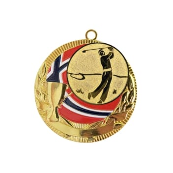 Rødstrupen medalje med golfmotiv
