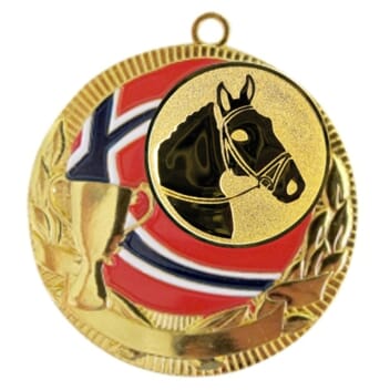 Rødstrupen medalje med hestemotiv