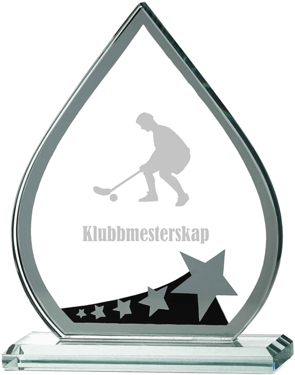 Sting glass med innebandymotiv i 3 størrelser