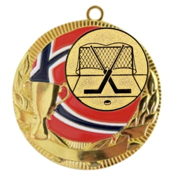 Rødstrupen medalje med bandymotiv