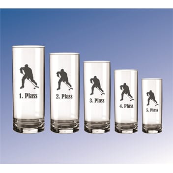 Trine glass i 5 størrelser med ishockeymotiv