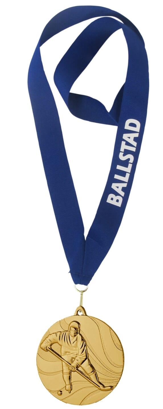 Glomma ishockey medalje med tekst på bånd