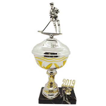 Gullstrupen pokal i 5 størrelser med årstall for ishockey