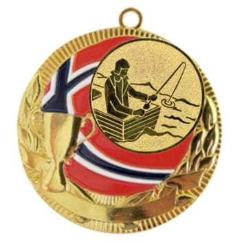 Rødstrupen medalje med fiskemotiv