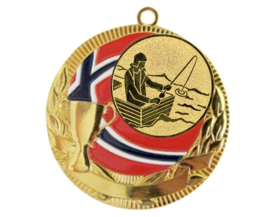 Rødstrupen medalje med fiskemotiv