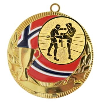 Rødstrupen medalje med kampsportmotiv