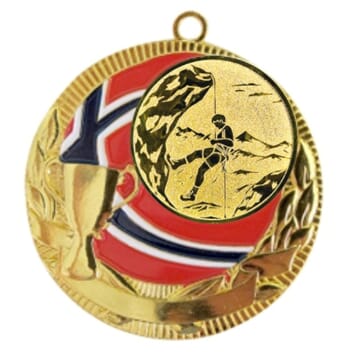 Rødstrupen medalje med klatremotiv