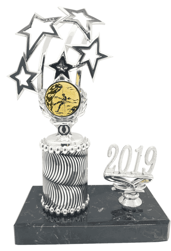 Stjerna i 4 størrelser med årstall for klatring