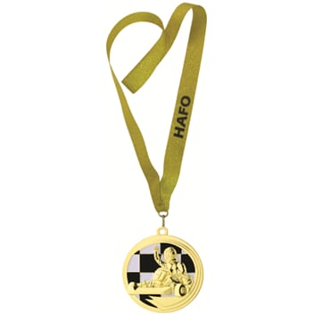 Gokart medaljer med tekst på bånd