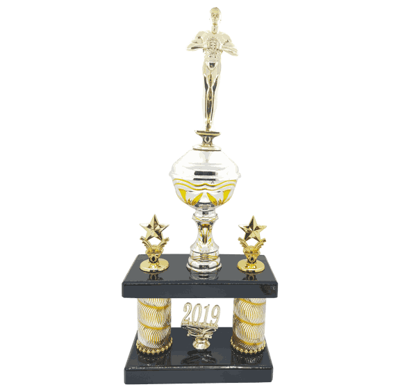 Gullstrupen etasjepokal i 5 størrelser med Oscar-statuett