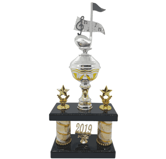 Gullstrupen etasjepokal i 5 størrelser for musikk