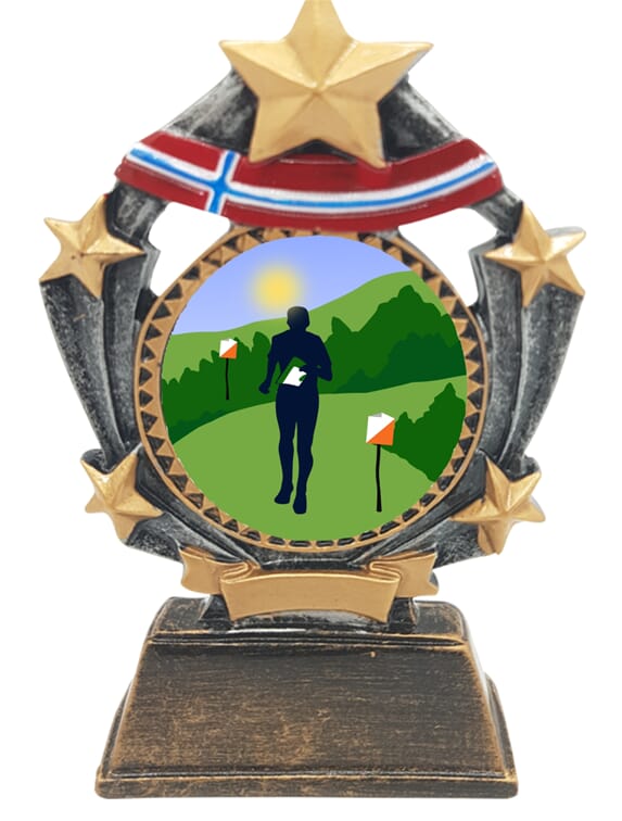 Norway statuetter med orienteringsmotiv 3 størrelser