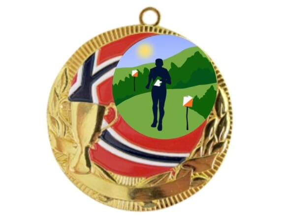Rødstrupen medalje med orienteringsmotiv