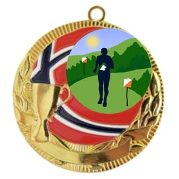 Rødstrupen medalje med orienteringsmotiv