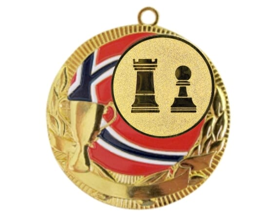 Rødstrupen medalje med sjakkmotiv